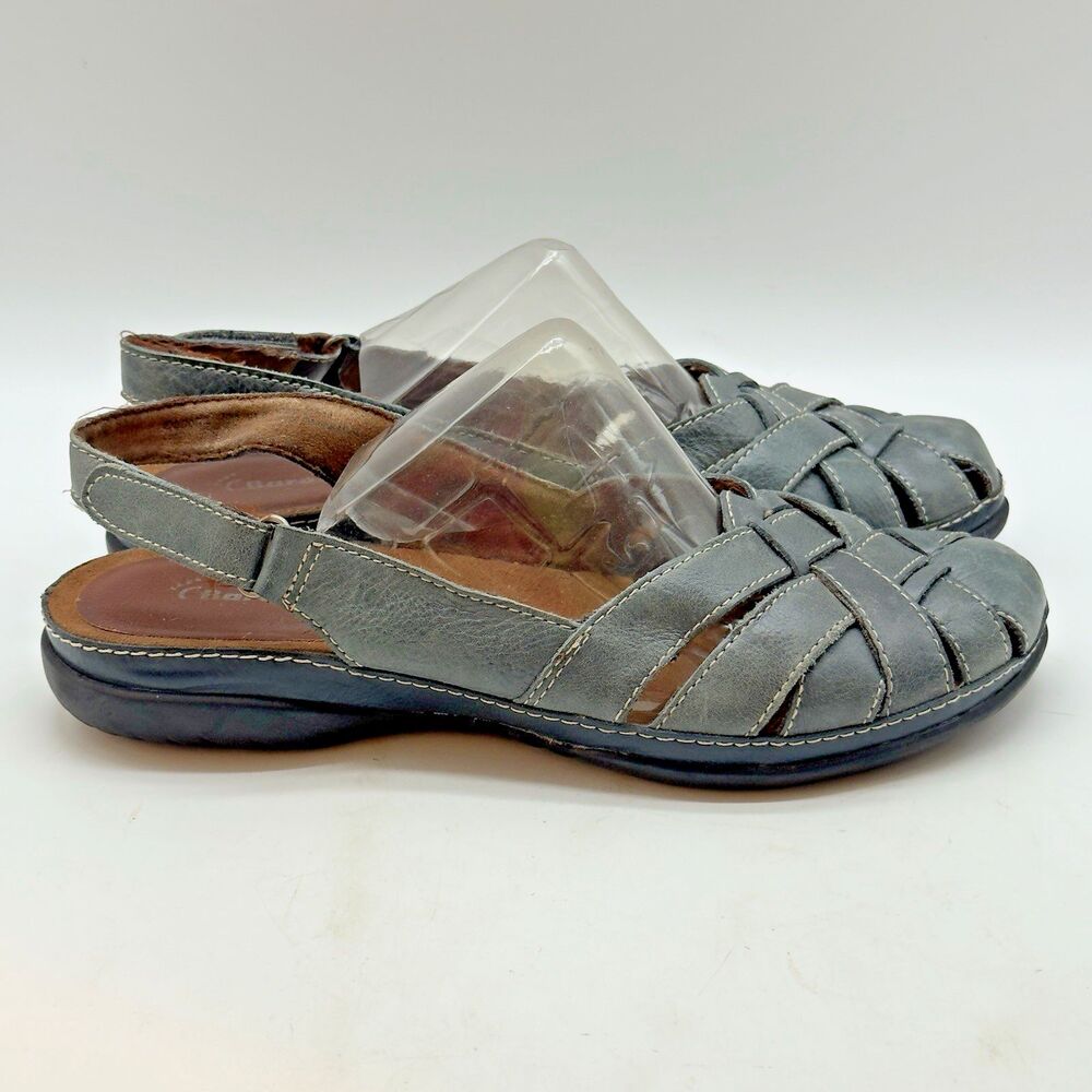 Baretraps Darletta Slingback Sandals Women's 8M Blue Woven Leather Fisherman - Picture 3 of 10